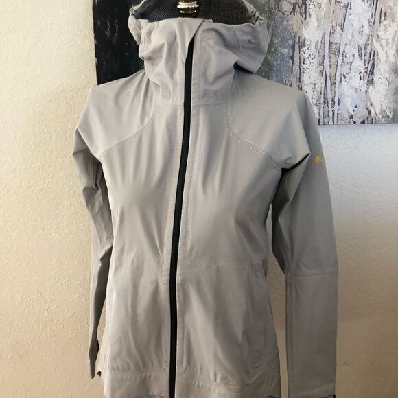 NWT ADIDAS Terrex Outdoor Al Aire Libre Metal Grey RAIN.RDY Jacket - Picture 1 of 11